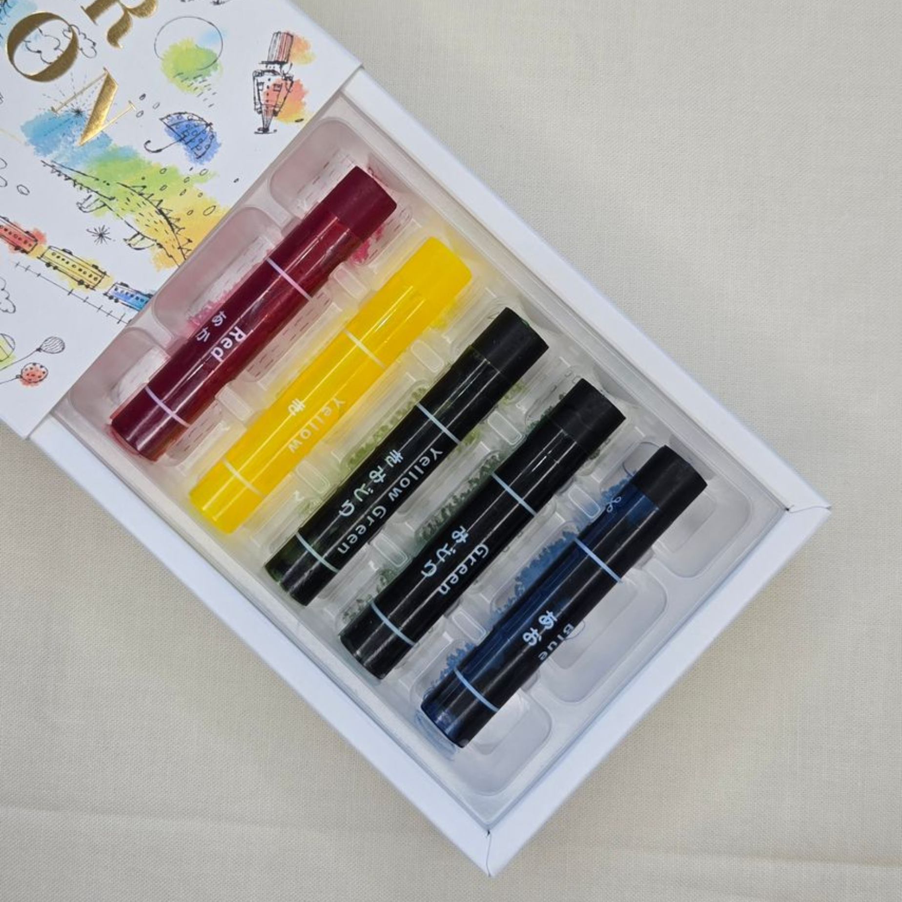 KOKUYO CLEAR CRAYON 5 color set Transparent Crayon