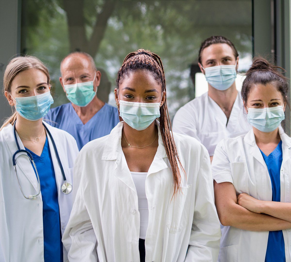 Group Of Doctors With Face Mask — Bakersfield, CA — American Digestive Liver & Nutritional Disease Center Group Of Doctors With Face Mask — Bakersfield, CA — American Digestive Liver & Nutritional Disease Center