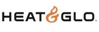 Heat & Glo logo in black and orange text on a white background