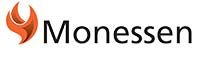 Monessen logo with orange flame icon and black text on a white background