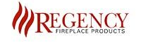 Regency Fireplace Products logo with red flame icon and serif text on a white background