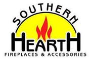 Southern Hearth Fireplaces & Accessories logo with yellow sun and red flame