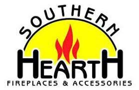 Southern Hearth Fireplaces & Accessories logo with yellow sun and red flame