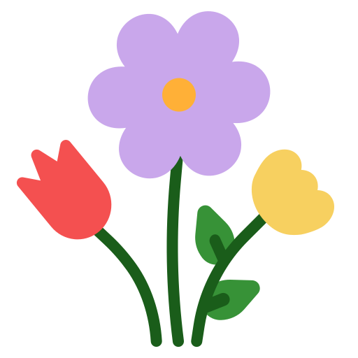A bunch of flowers with green stems and leaves on a white background.