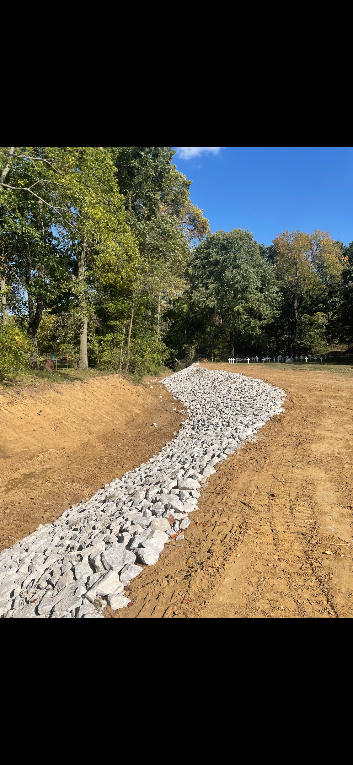 Rock-Lined Drainage Ditch