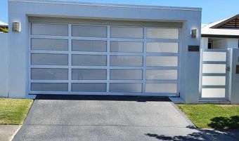 custom garage door made of wood