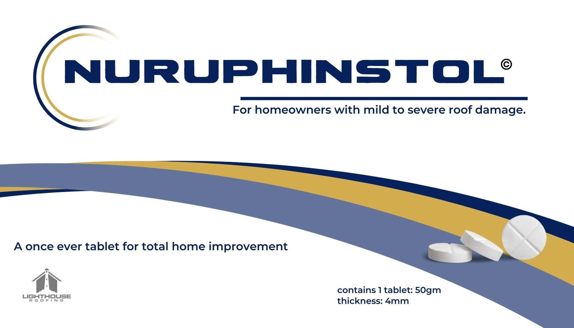 A box of nuruphnstol for homeowners with mild to severe roof damage