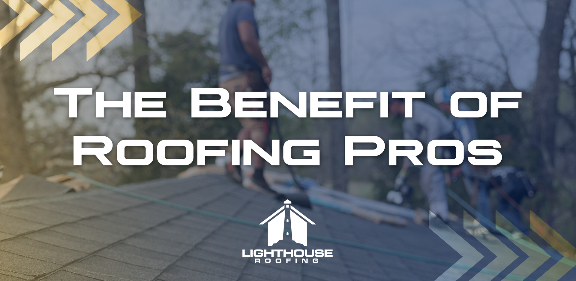 A group of people are working on a roof.