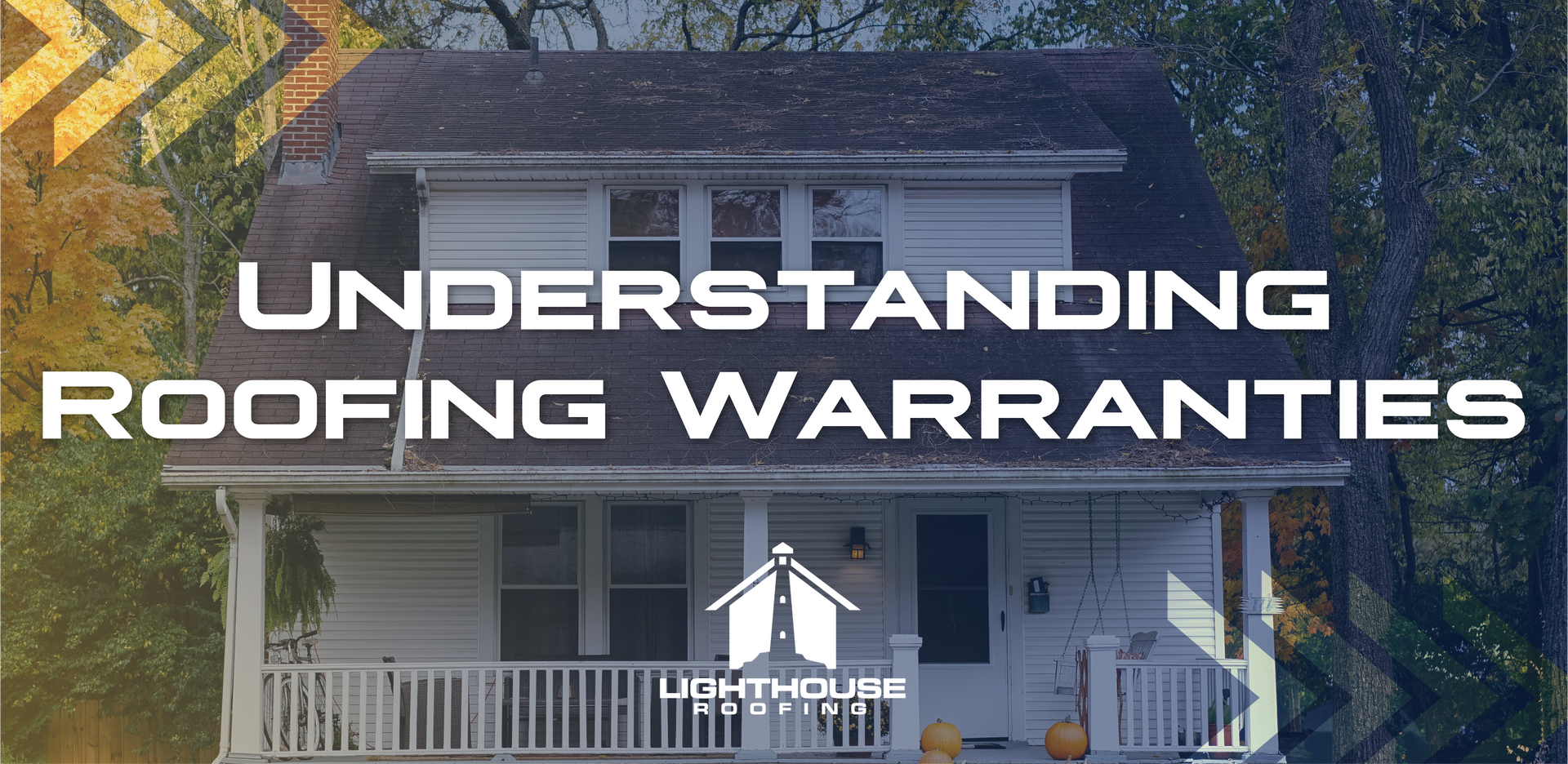 A picture of a house with the words `` understanding roofing warranties '' above it.