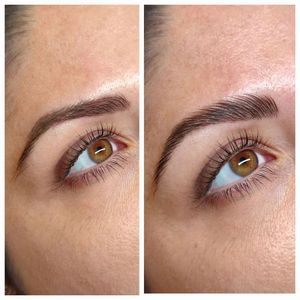Rehaussement de sourcils browlift Sweet Brows®  avec teinture avant apres