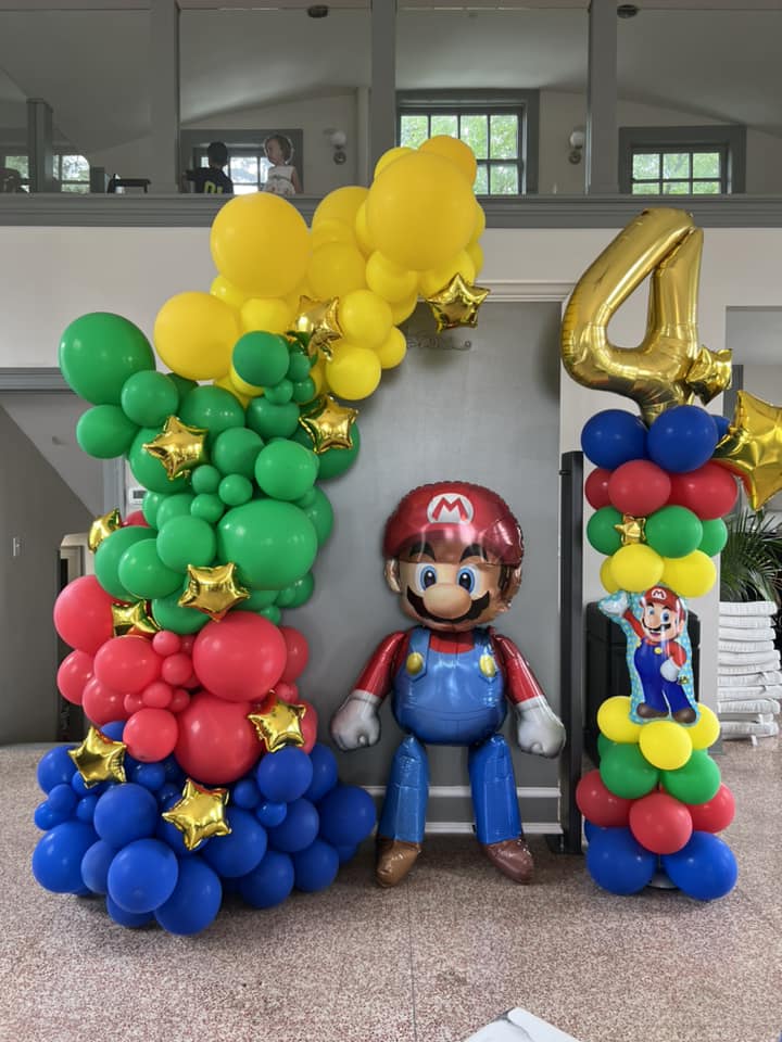 super mario brothers mario carts video game balloon ideas