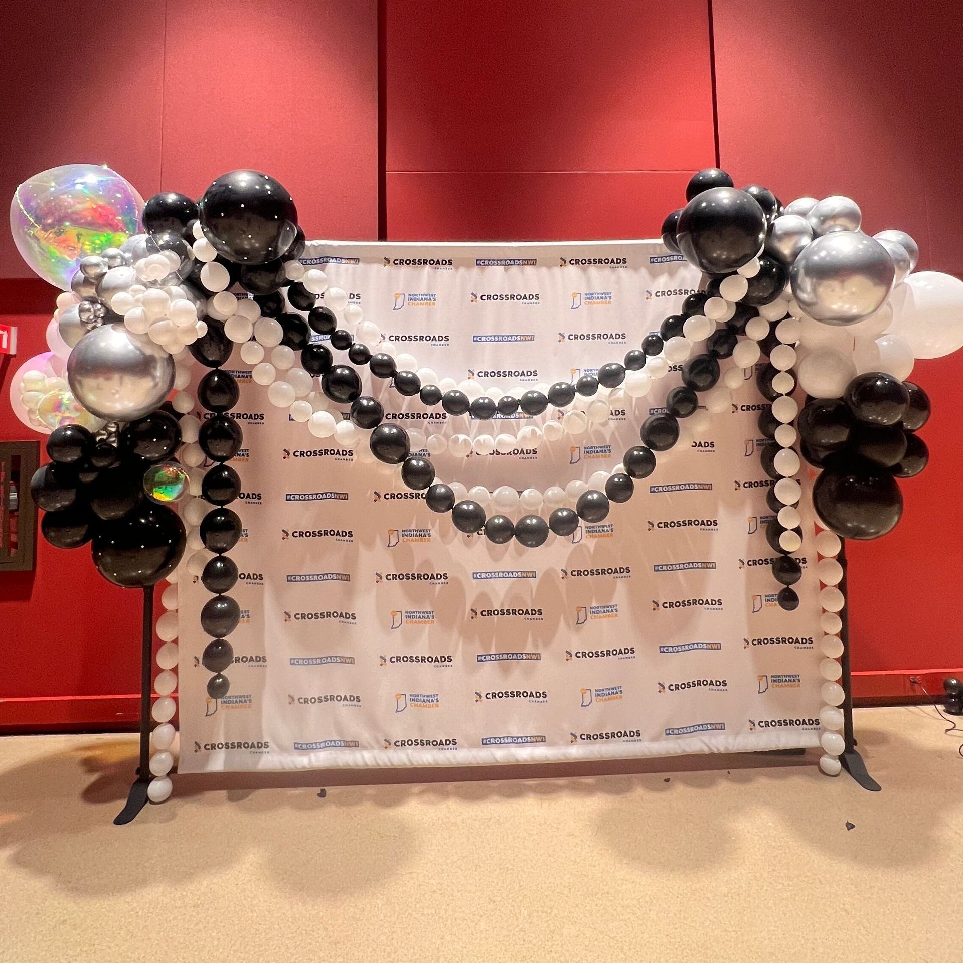Diamond and Pearls backdrop for Crossroads chamber gala 