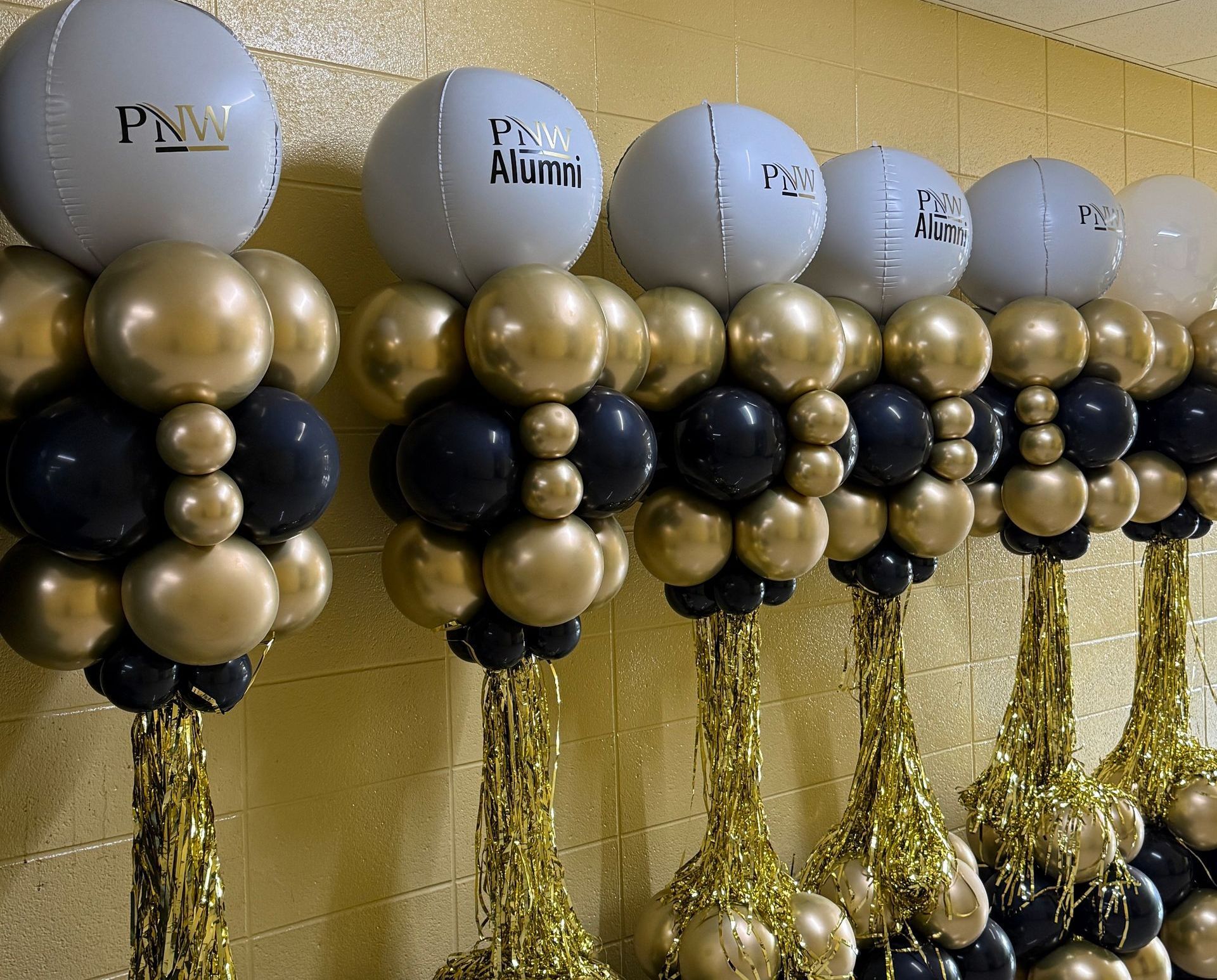 Custom printed columns for PNW fall commencement graduation ceremony