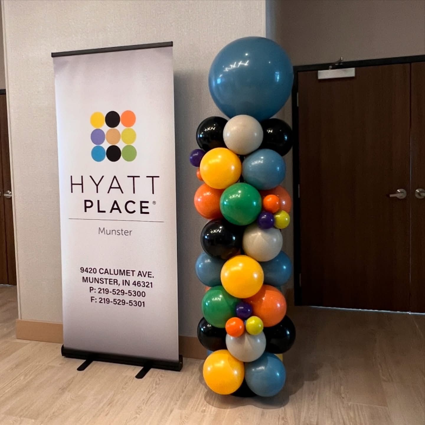 Grand Luxe Outdoor Organic Balloon Decor for a groundbreaking at new Warehouse located in Merrillville Indiana 