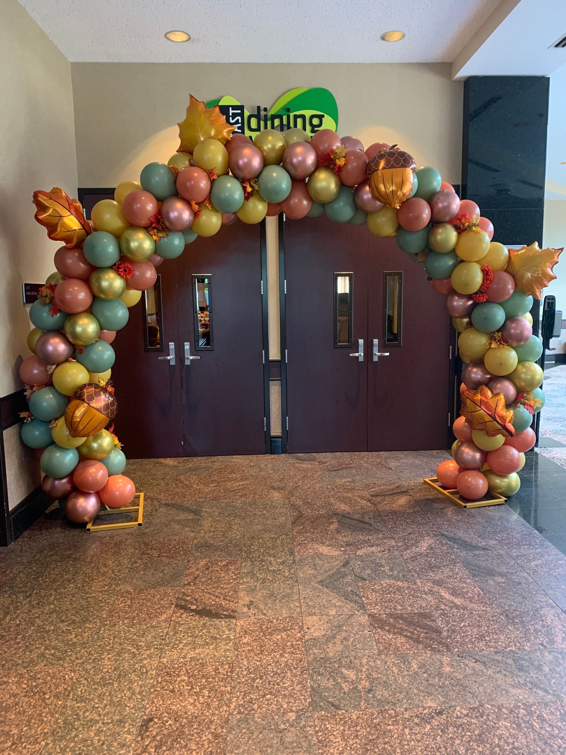 polka dot entrance arch for a company meeting 