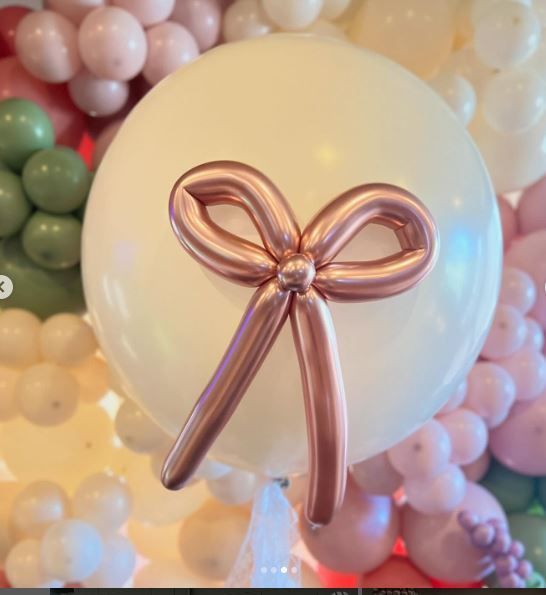 twisted balloon bow on a helium balloon 