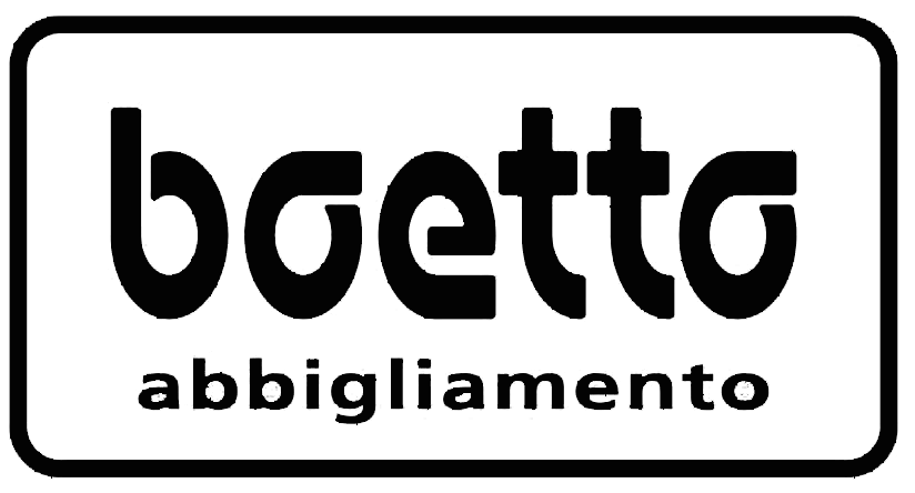 Logo "Boetto" con la scritta "abbigliamento" in basso, entrambi in nero all'interno di un rettangolo arrotondato.