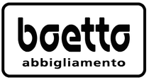 Logo "Boetto" con la scritta "abbigliamento" in basso, entrambi in nero all'interno di un rettangolo arrotondato.