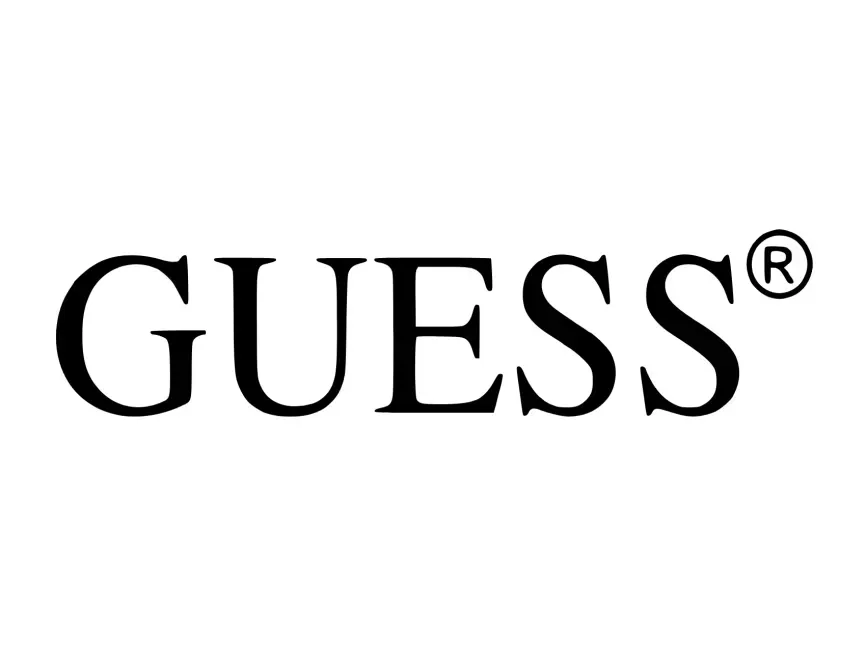 Logo del marchio GUESS in nero.