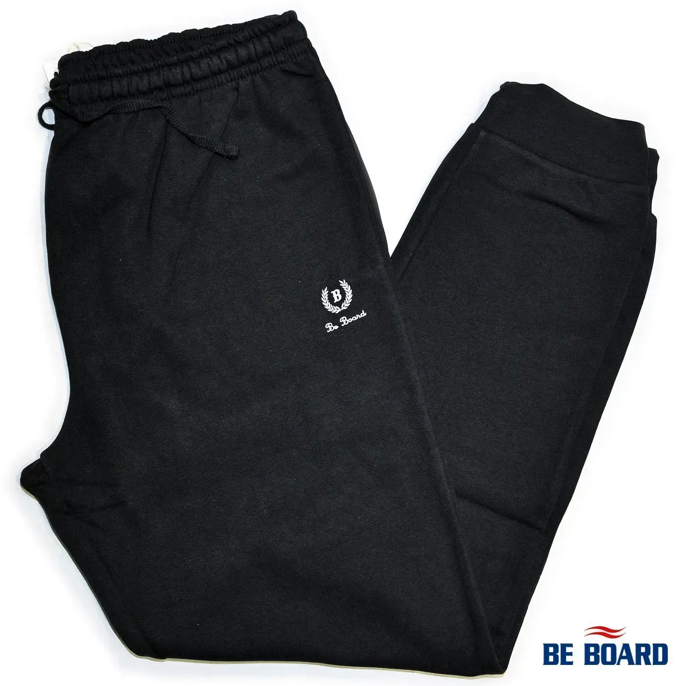 Pantaloni della tuta neri con coulisse e piccolo logo.