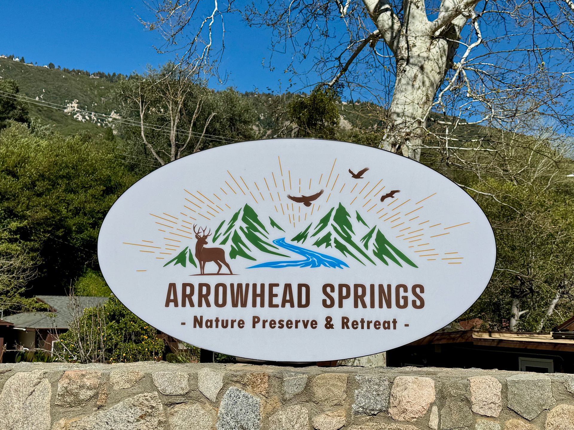 An oval sign for 
