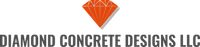The logo for diamond concrete designs llc shows an orange diamond.