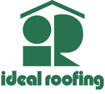 Le logo de la toiture idéale montre une maison avec un toit.
