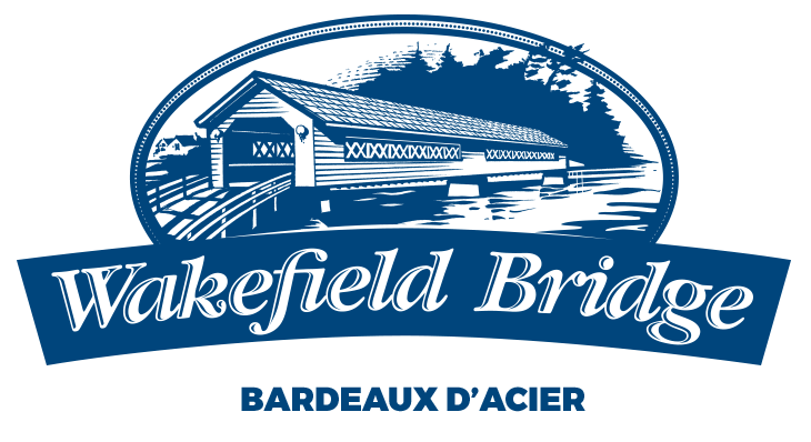Un logo bleu et blanc pour le pont de Wakefield bordeaux d'acier