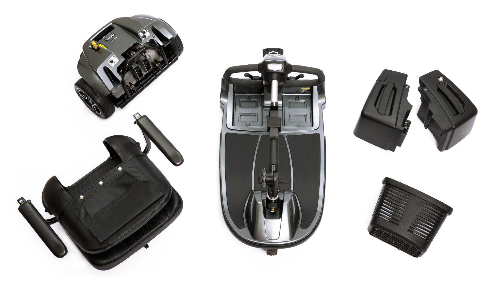 A picture of the inside of a mobility scooter.