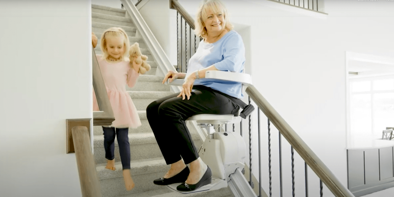 Expert installing stair lift in a Calhoun residence