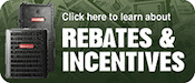 Ad promoting rebates and incentives. Features two dark, rectangular objects and text.