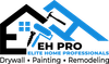 Logo for EH Pro with a house icon, tools, and text "Drywall, Painting, Remodeling."