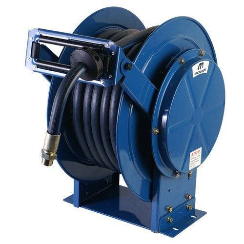 A Blue Hose Reel with A Black Hose Attached to It — Wades Distributors In Garbutt, QLD