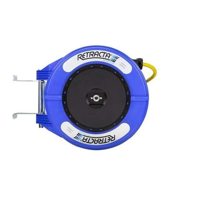 A Retractable Hose Reel That is Blue and Black — Wades Distributors In Garbutt, QLD