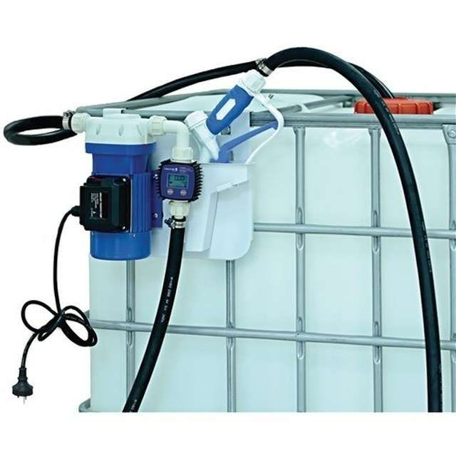 A Blue Pump is Attached to a White Tank — Wades Distributors In Garbutt, QLD