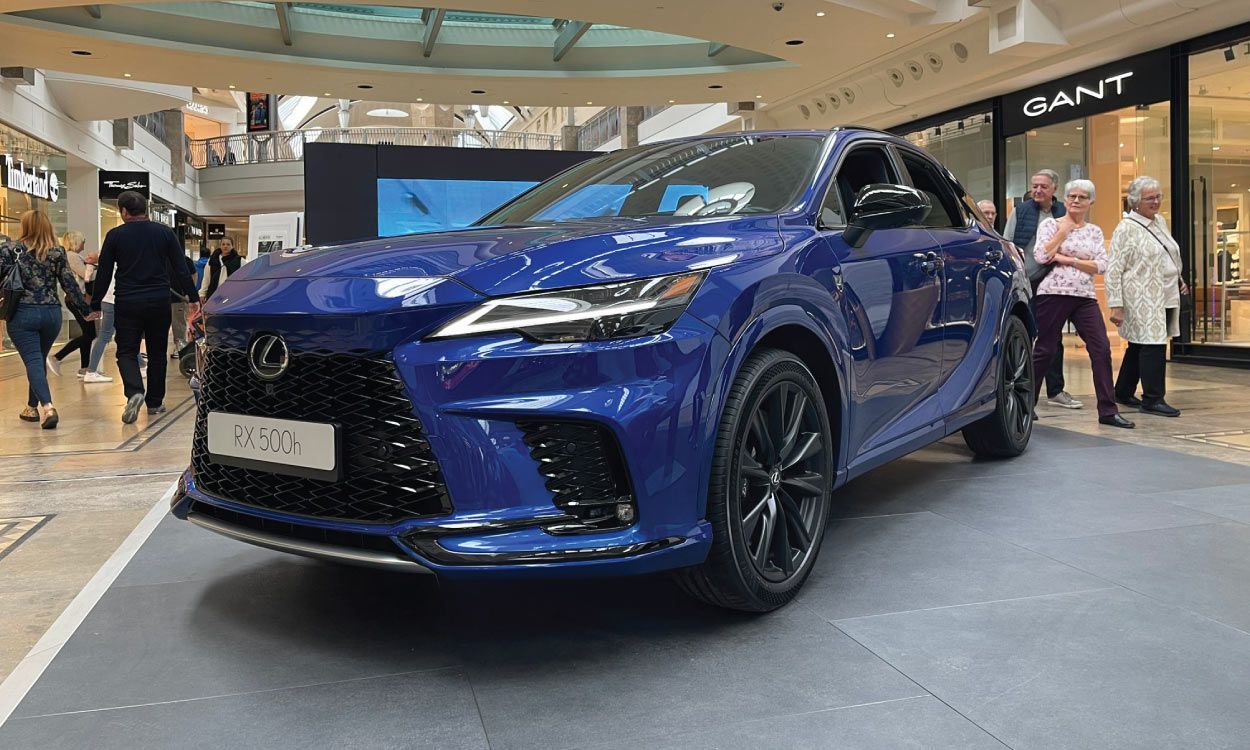 A Car in a shopping centre on a display floor