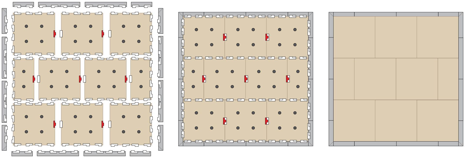 Floortble interlocking clips