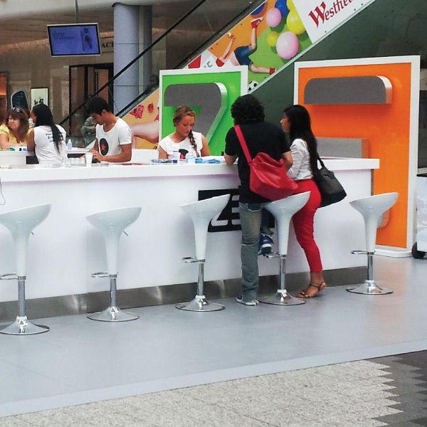 Experiential marketing stand booth floor