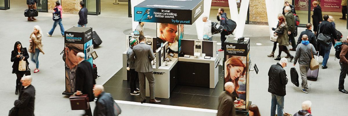 Black laminated Floors for marketing booths
