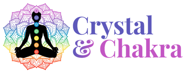 Logo: a person in a meditative pose with colored chakra points, inside a mandala, next to 