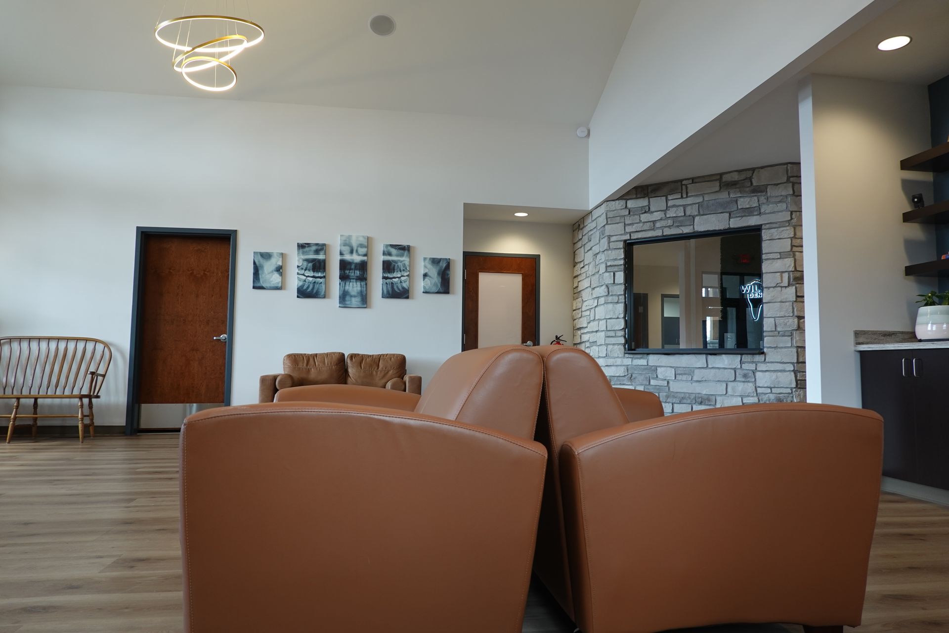 Waiting room and reception desk