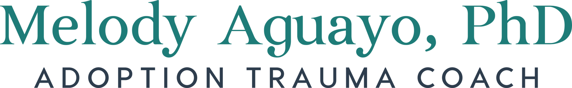 A logo for melody aguayo phd adoption trauma coach