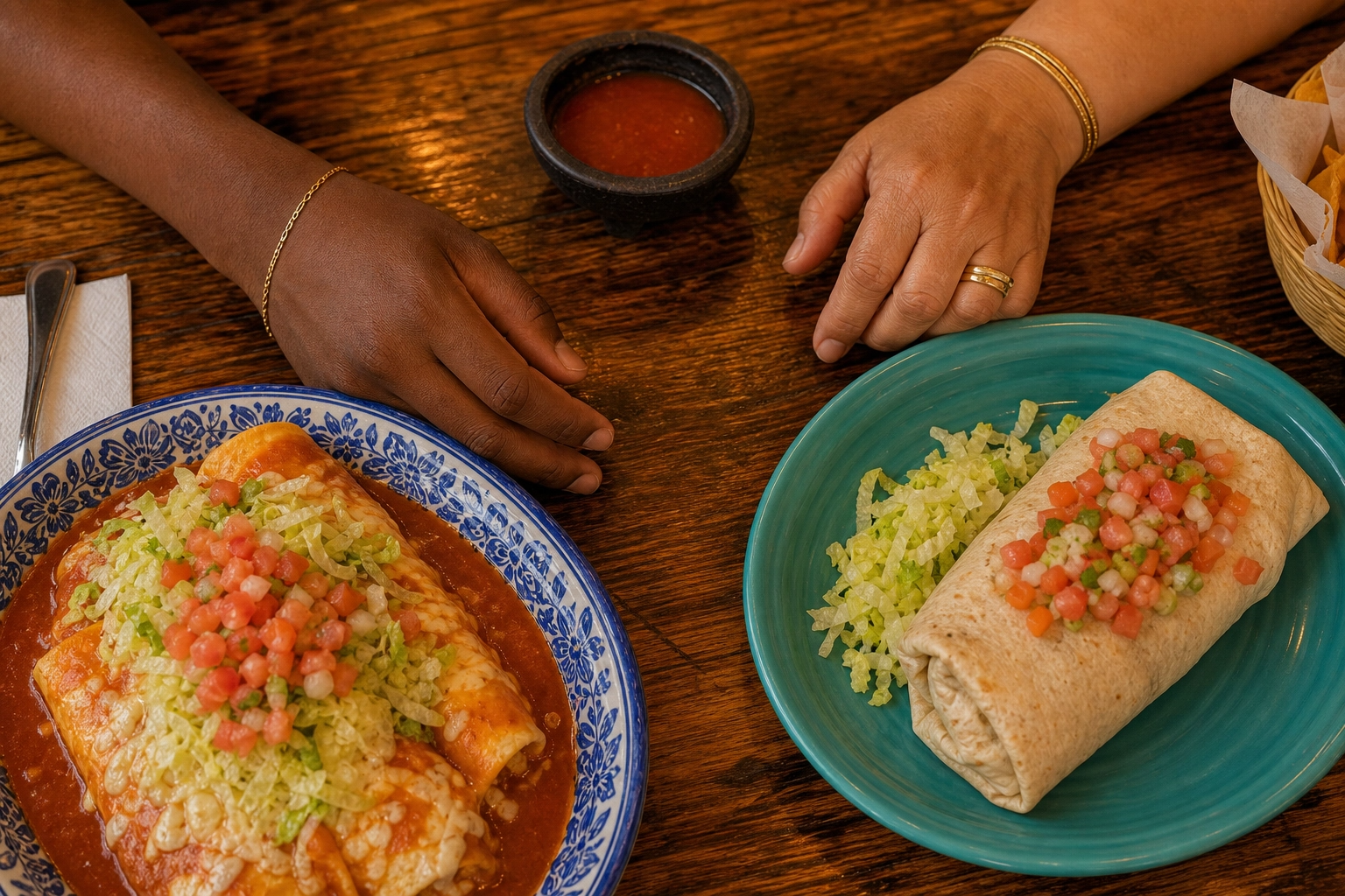 I took the first bite of my enchilada and before I said anything my son burst into tears.