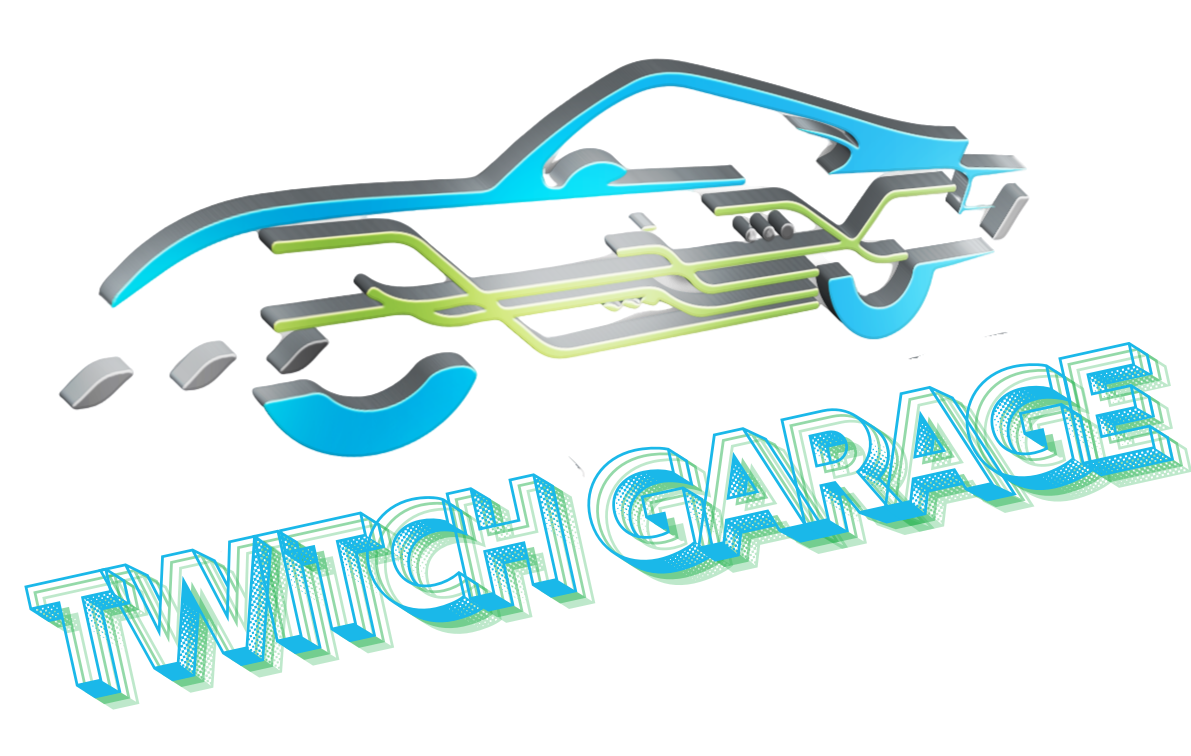A 3D-style logo featuring a cyan outline of a car above the blue text 