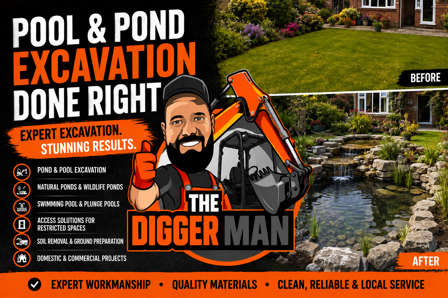 Pool & Pond Excavation Warwickshire | The Digger Man