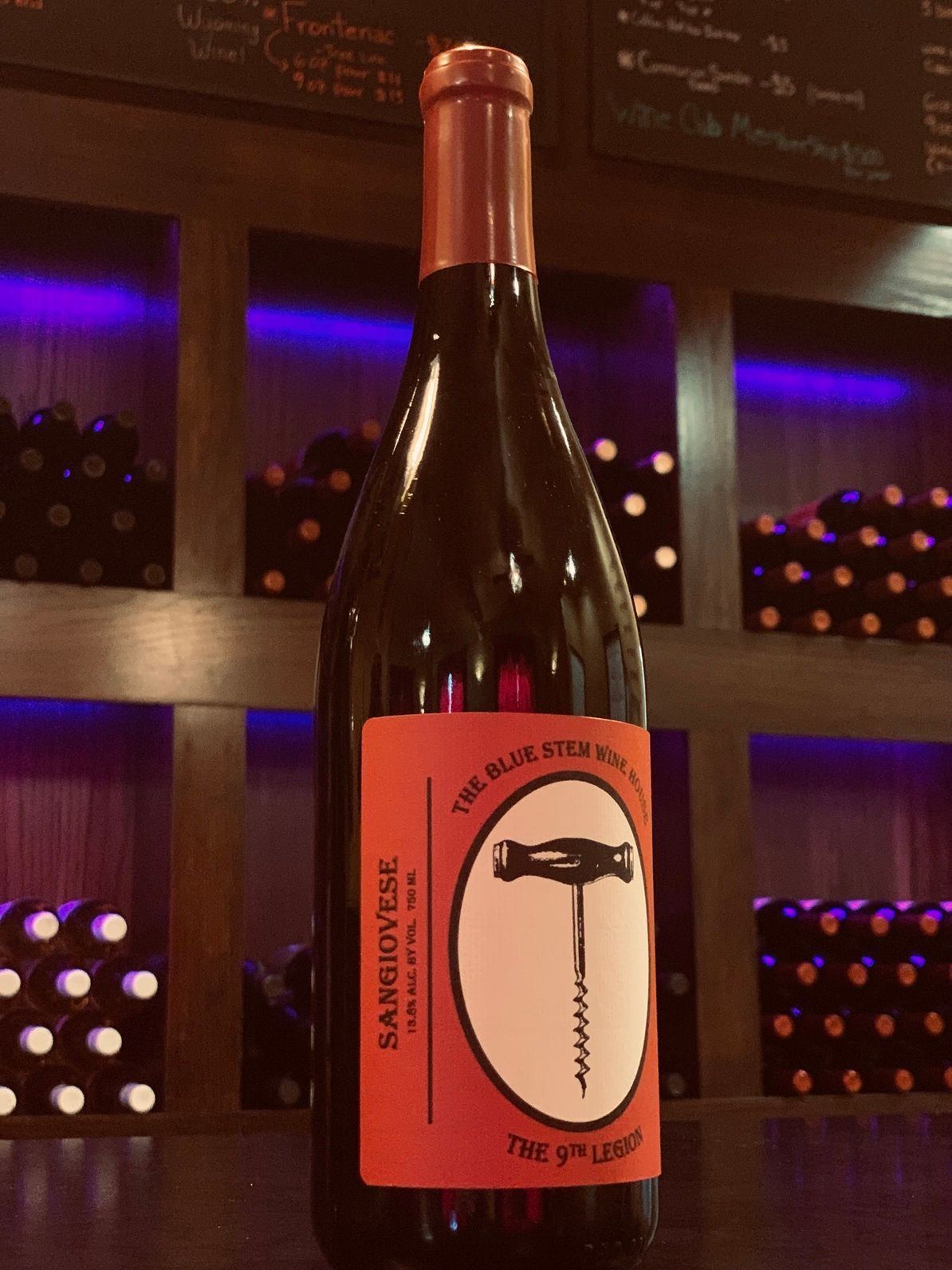 bottle of Sangiovese wine