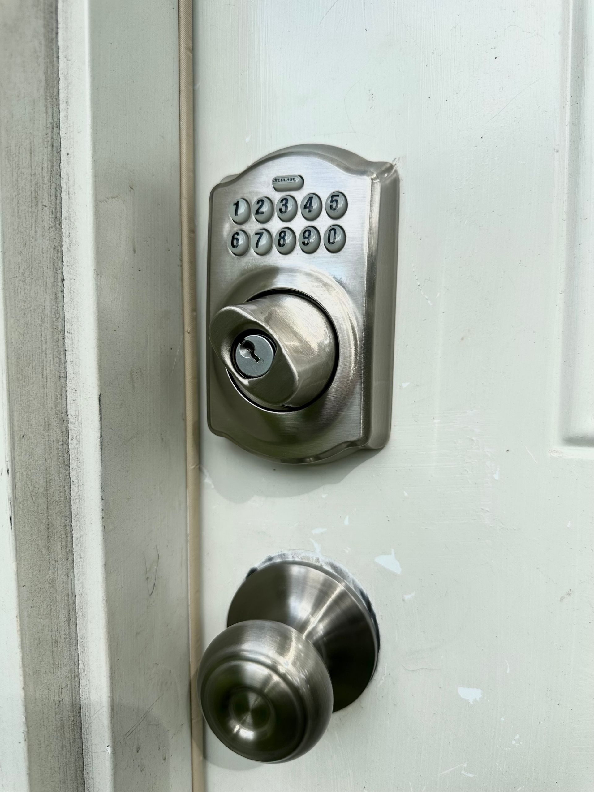 an electronic keypad deadbolt and knob