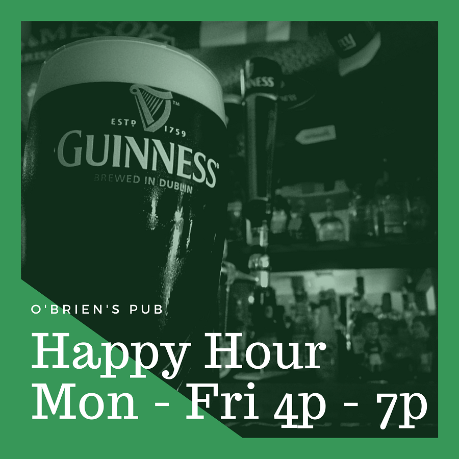 Happy Hour Mon to Fri 4 to 7