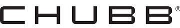 A black and white logo for chubb on a white background