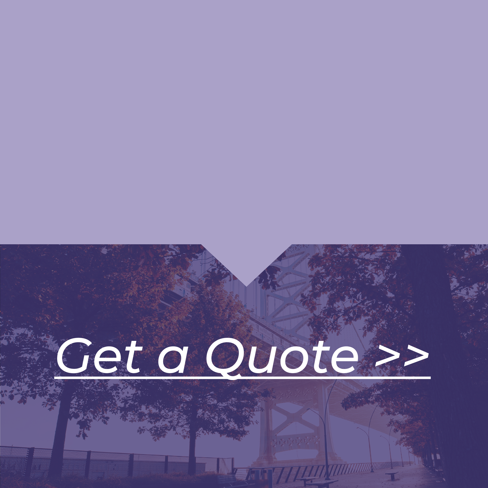 A purple background with a speech bubble that says get a quote